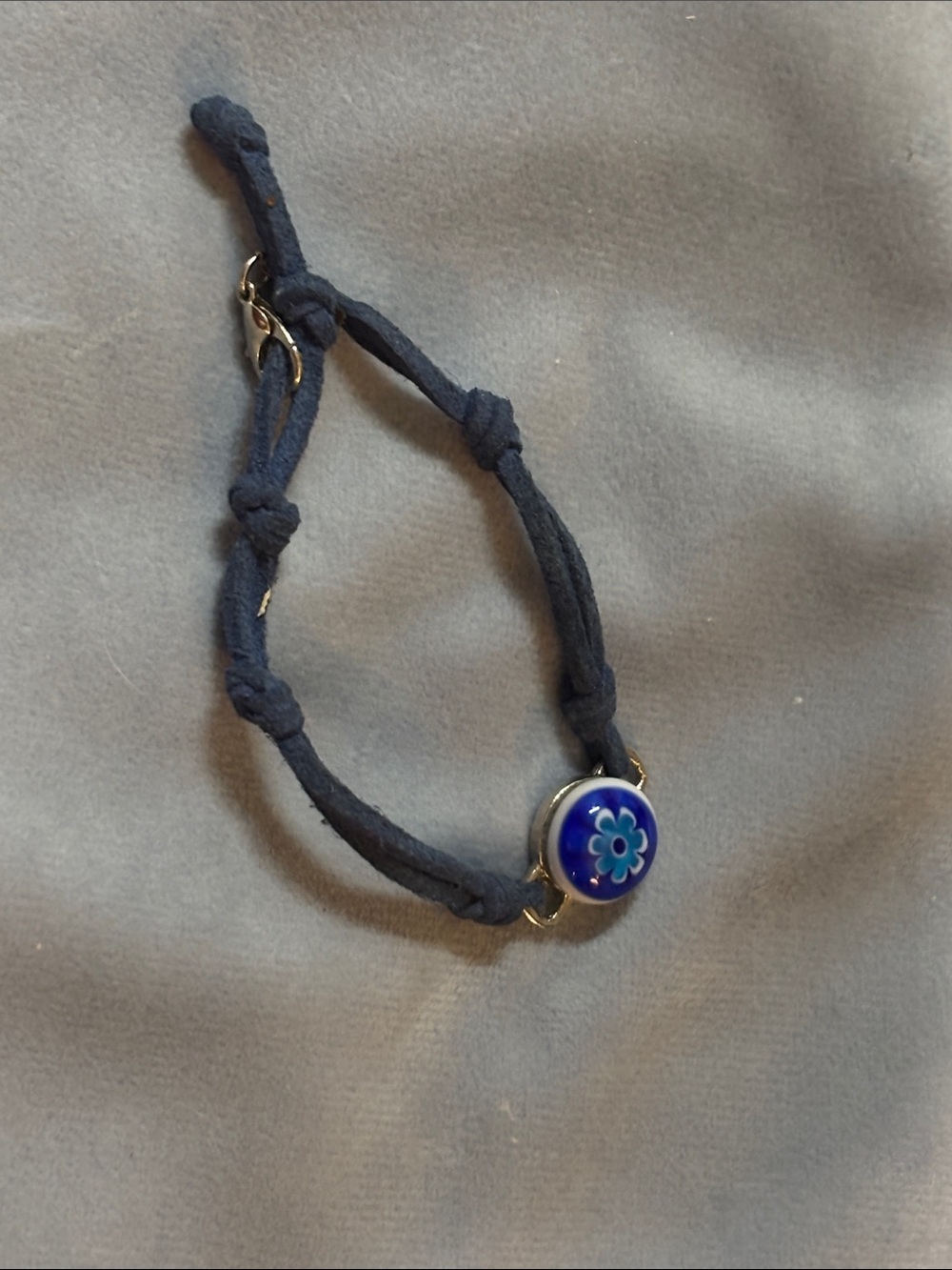 Glassofvenice Rosetta Murano Szklana Bransoletka Millefiori blue glass charm